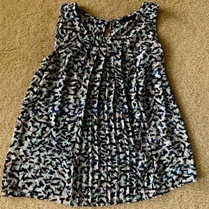 Apt9 printed pleated tank blouse, size S